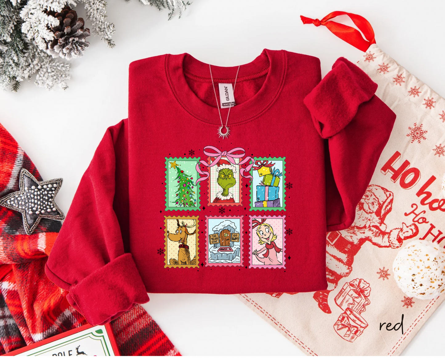 Grinch christmas stamps