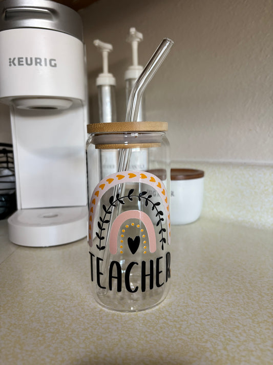Boho Rainbow teacher 16oz Cup